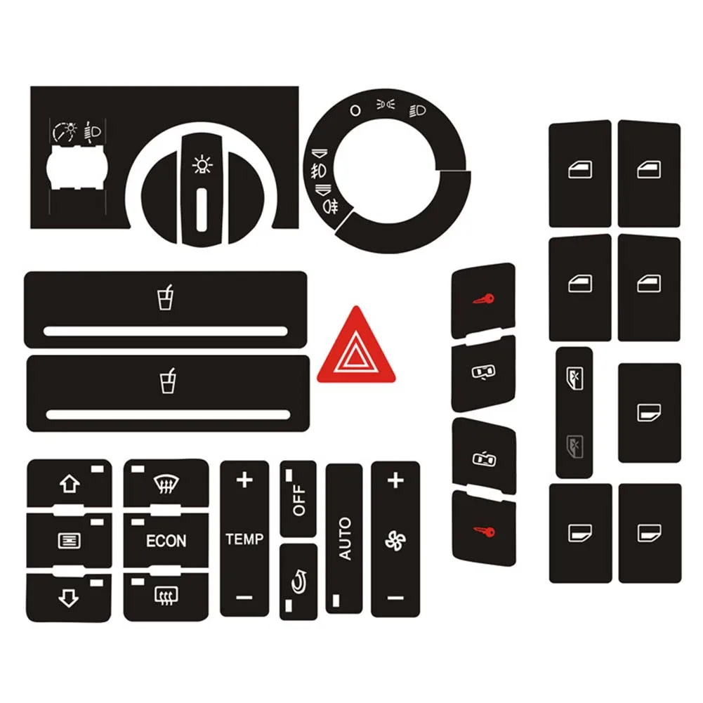 Button Repair Sticker for A2 9603 Radio Clima ESP Headlight Adjustment Consistent Fitment Reduced Light Penetration