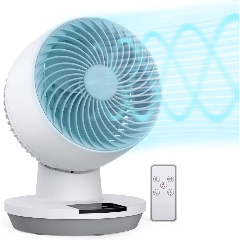 Air Circulator Fan, 11 Inch Oscillating Table Fan with LED Display, 70ft Powerful Airflow, 120° Adjustable Tilt, 8H Timer