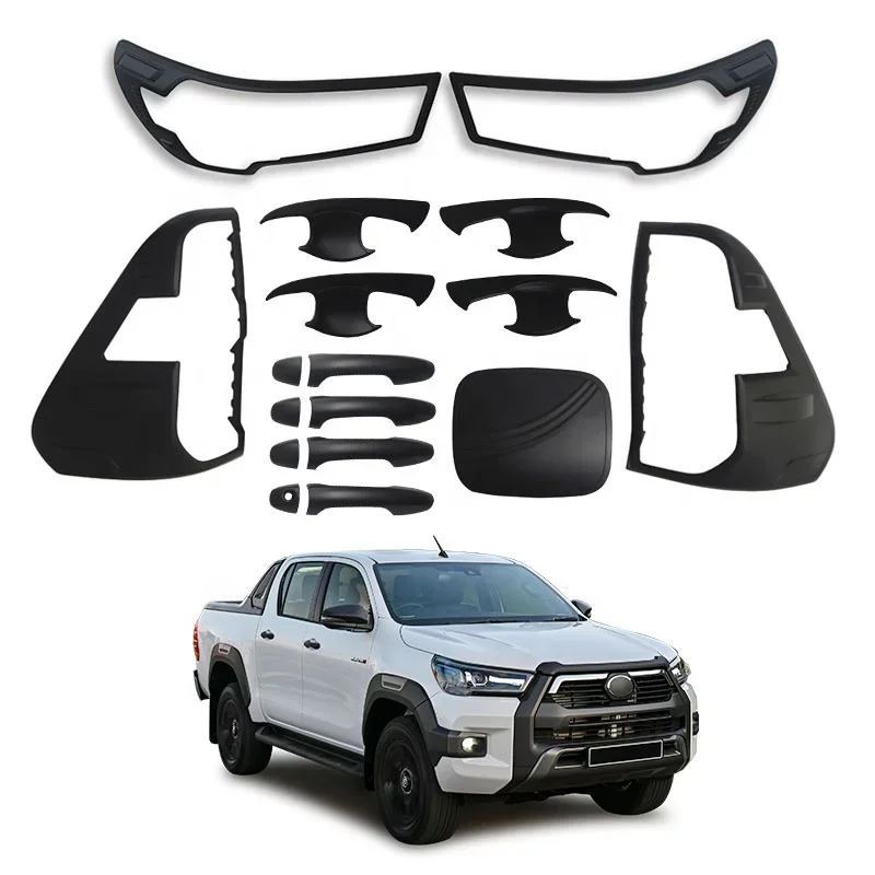 

NEW Exterior 4X4 4X2 Accessories ABS Matte Black Kit Full Combo Set Ganish Cover for Toyota Hilux 2021 2022 2023 2024
