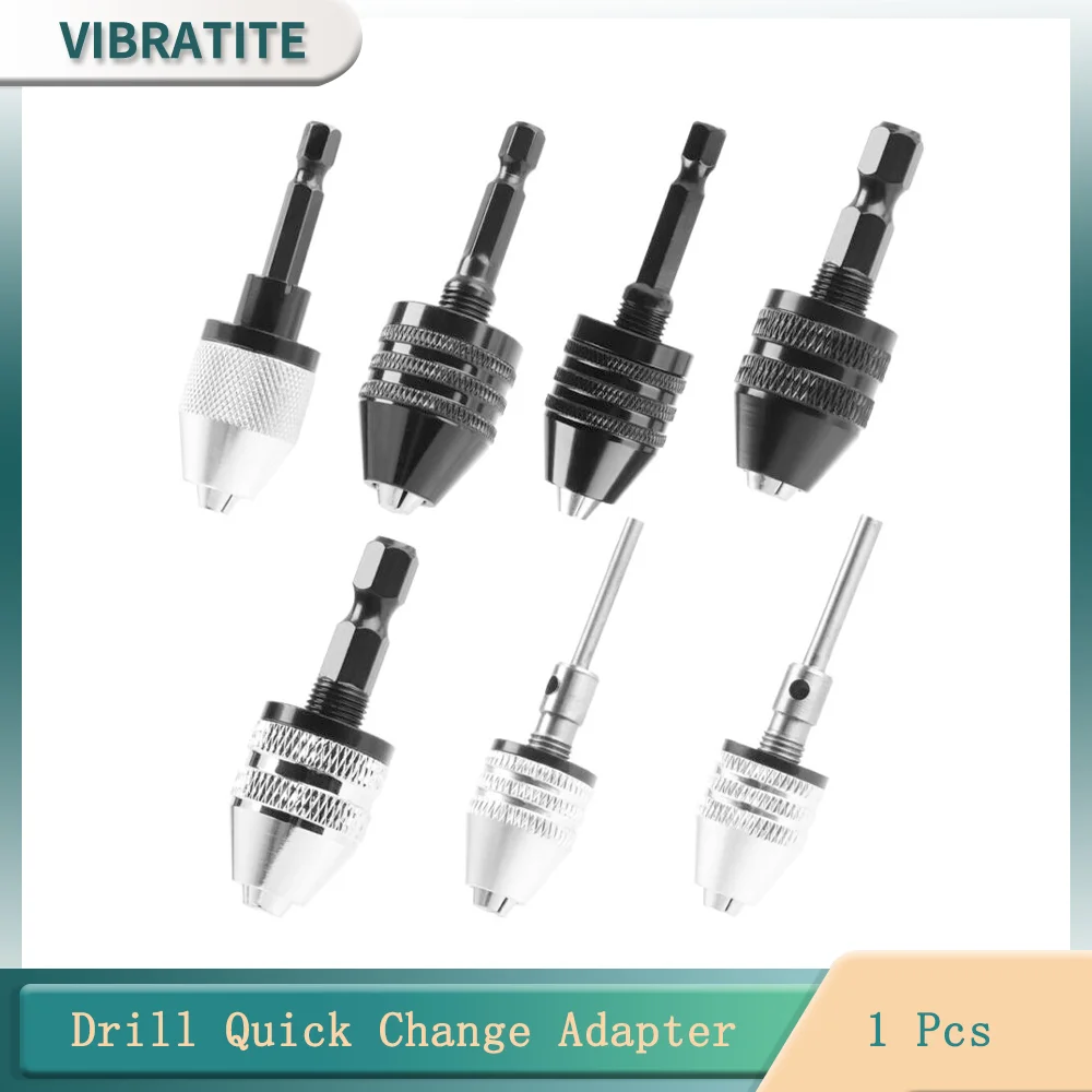 Multifunctional 0.3-6.5mm Chuck Quick Change Adapter 1 Pcs Hex Shank Round Shank for Electric Tool Accessories Drills Bits