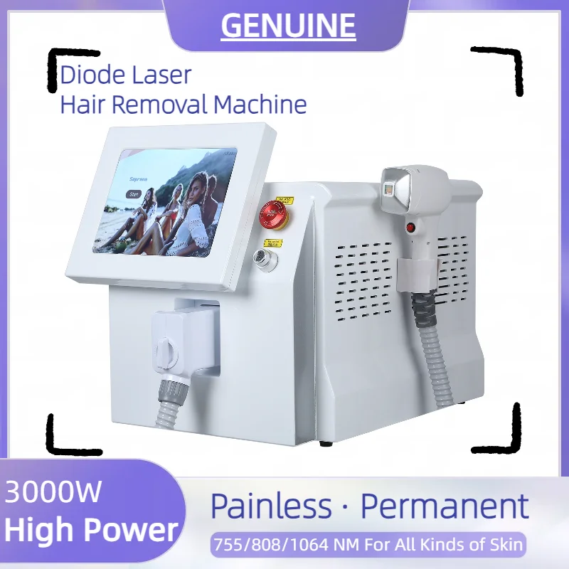 

Permanent Painless Depilation 808nm Diode Laser Hair Removal Machine 3wavelengths Skin Rejuvenation lce Platinum Epilator