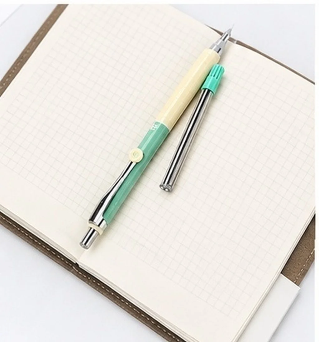 0.3mm Automatic Pencil Set Mechanical Writing Drawing Drafting Refill Leads Included Retractable Tip Detachable Clip