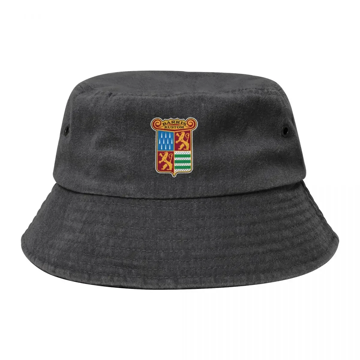 Gold Barris Kustom Crest White Border Bucket Hat Golf Hat Man Sunscreen New In The Hat Women's Hats 2024 Men's