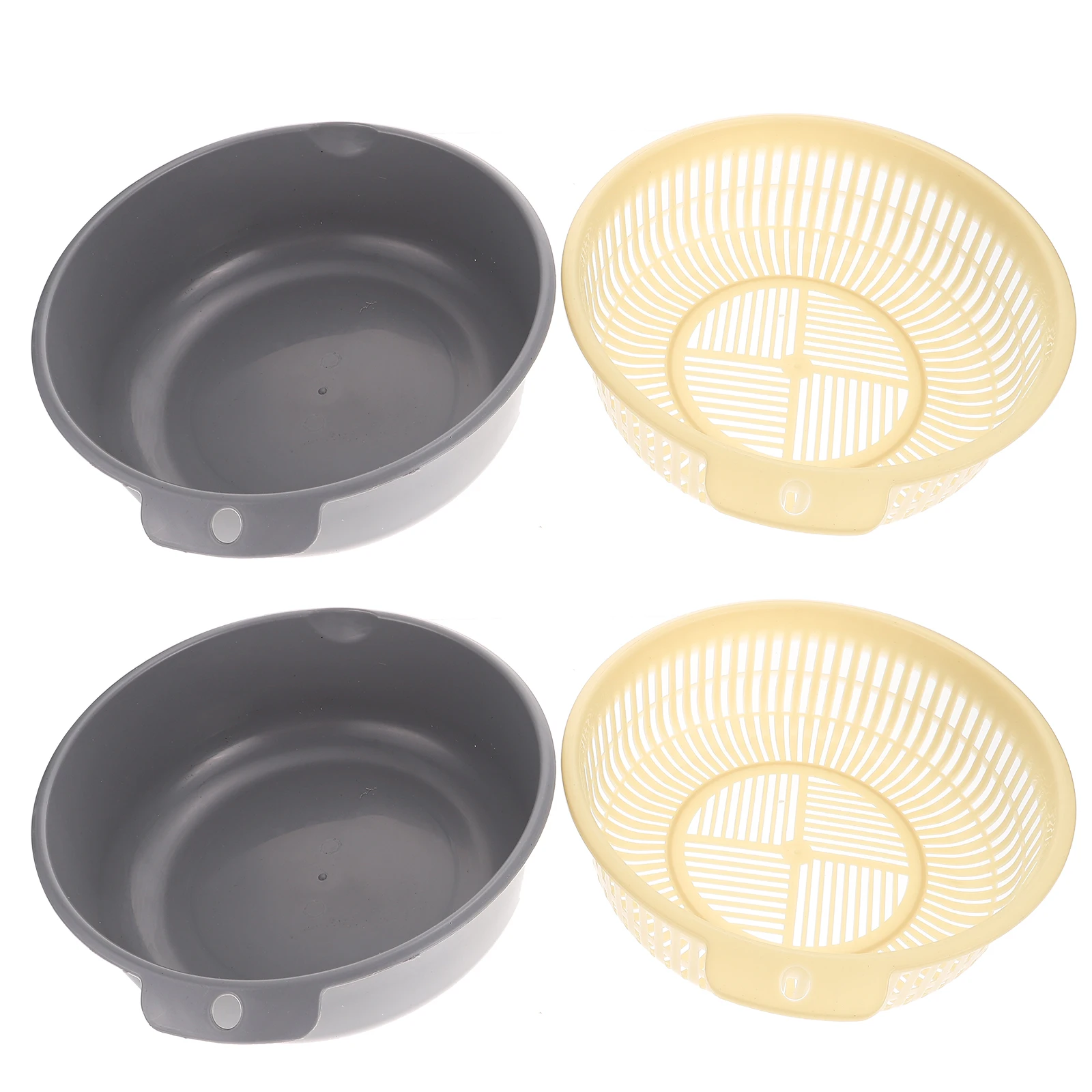 

2Pcs Double Drain Basket Kitchen Vegetable Washing Baskets Strainer Safe Reliable Fruit Wash Double Layer Basket Cleaning Filter