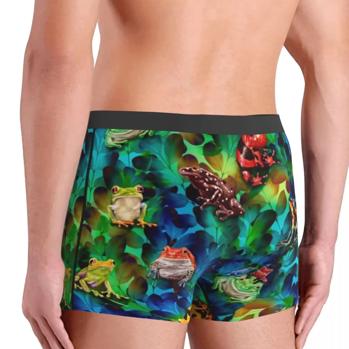 Colorful Frog Art Underwear Cute Frogs Trending Animal 3D Pouch Trenky Trunk Design Shorts Briefs Soft Men Panties Plus Size 2XL