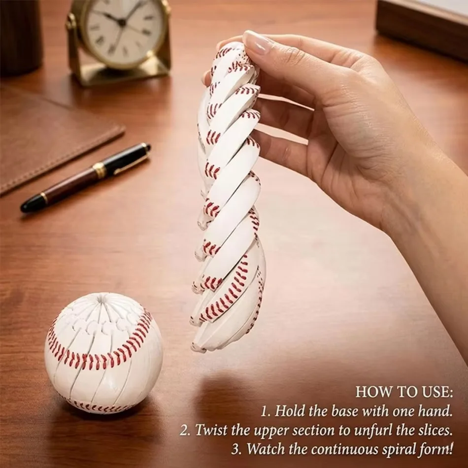 Football & Baseball Transformable Fidget Spinner Ball, 3D Printed Deformable Sports Fidget Ball Toy, Stress Relief Anxiety Offic view 5