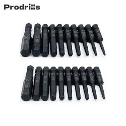 20 Pcs Hex Head Allen Wrench Drill Bit Set 10pc Metric & 10pc Imperial 1/4