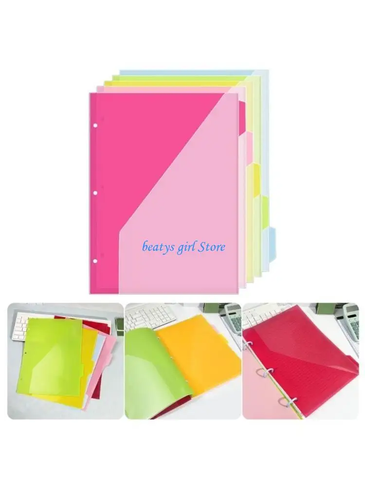 

C7AB 5 PCS 3 отверстия Файл папки пластиковые перегородки легко в использовании организаторов документов