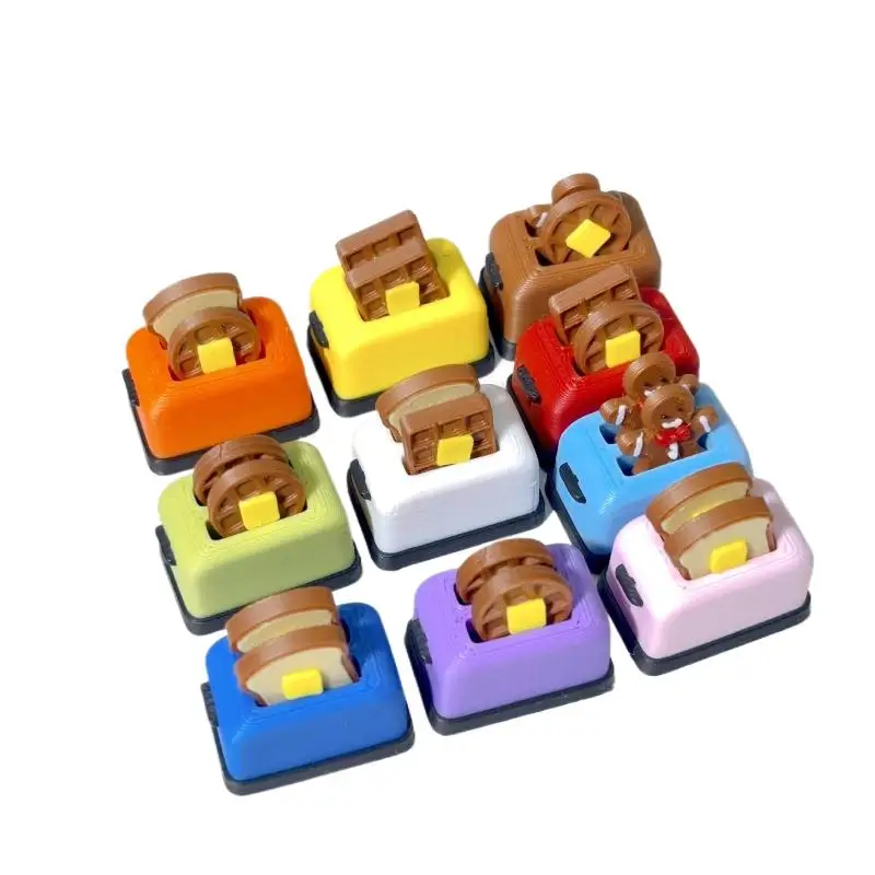 

5Pcs Mini Toaster with Bread Biscuit 1：12 Dollhouse Kitchen Breakfast Simulation Appliance Creative