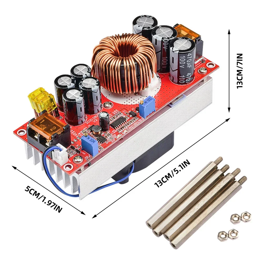 1200W 1500W 1800W DC-DC Boost Converter Step Up Power Supply Module 10-60V to 12-90V Adjustable Voltage Charger