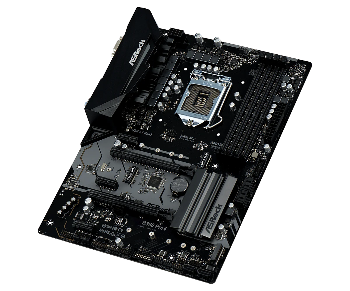 Imagem -04 - Placa-mãe Pro4 Lga 1151 Suporte Intel B360 Ddr4 64g I7-9700f I5-9400f I58500 I3-9100 I7-9700f M.2 Atx Asrock-b360