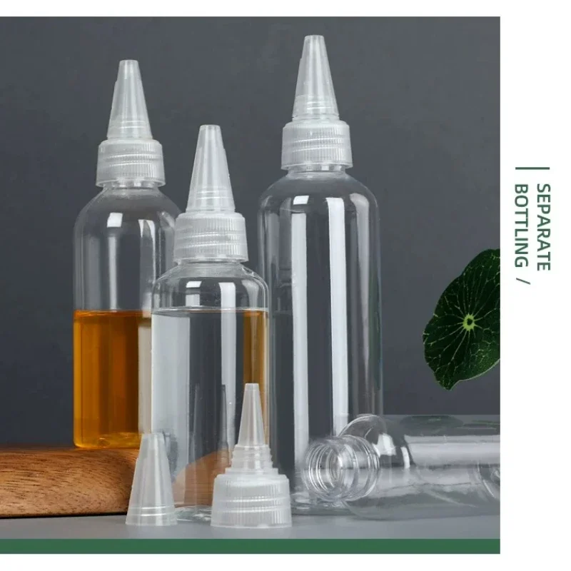 50pcs/10pcs Tip Transparent Plastic Bottle Emulsion Extrusion Bottling Spot PET Empty Bottles Bottle with Screw Aluminum Cap