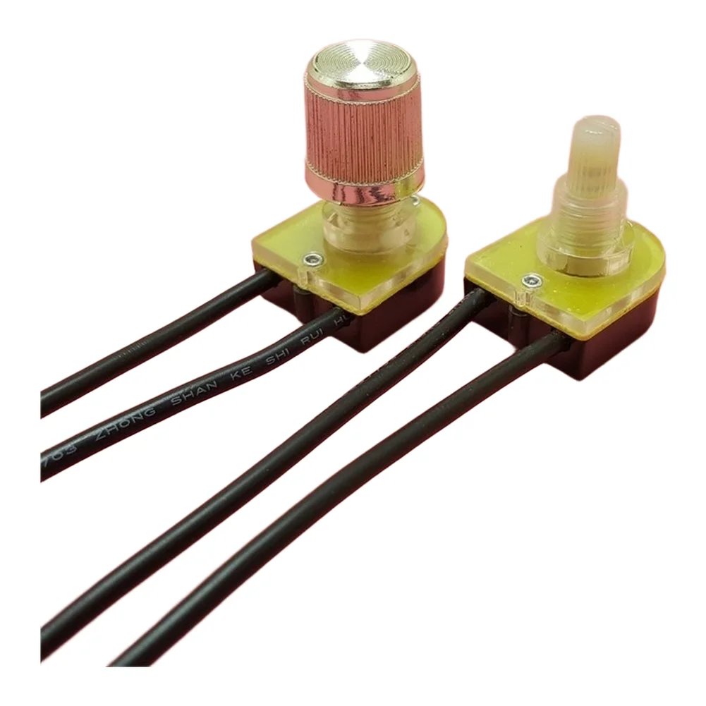 Two Position ON OFF Rotary Switch Set 4pcs with 10cm Line Length for For desk Lamp and Lighting Device Integration