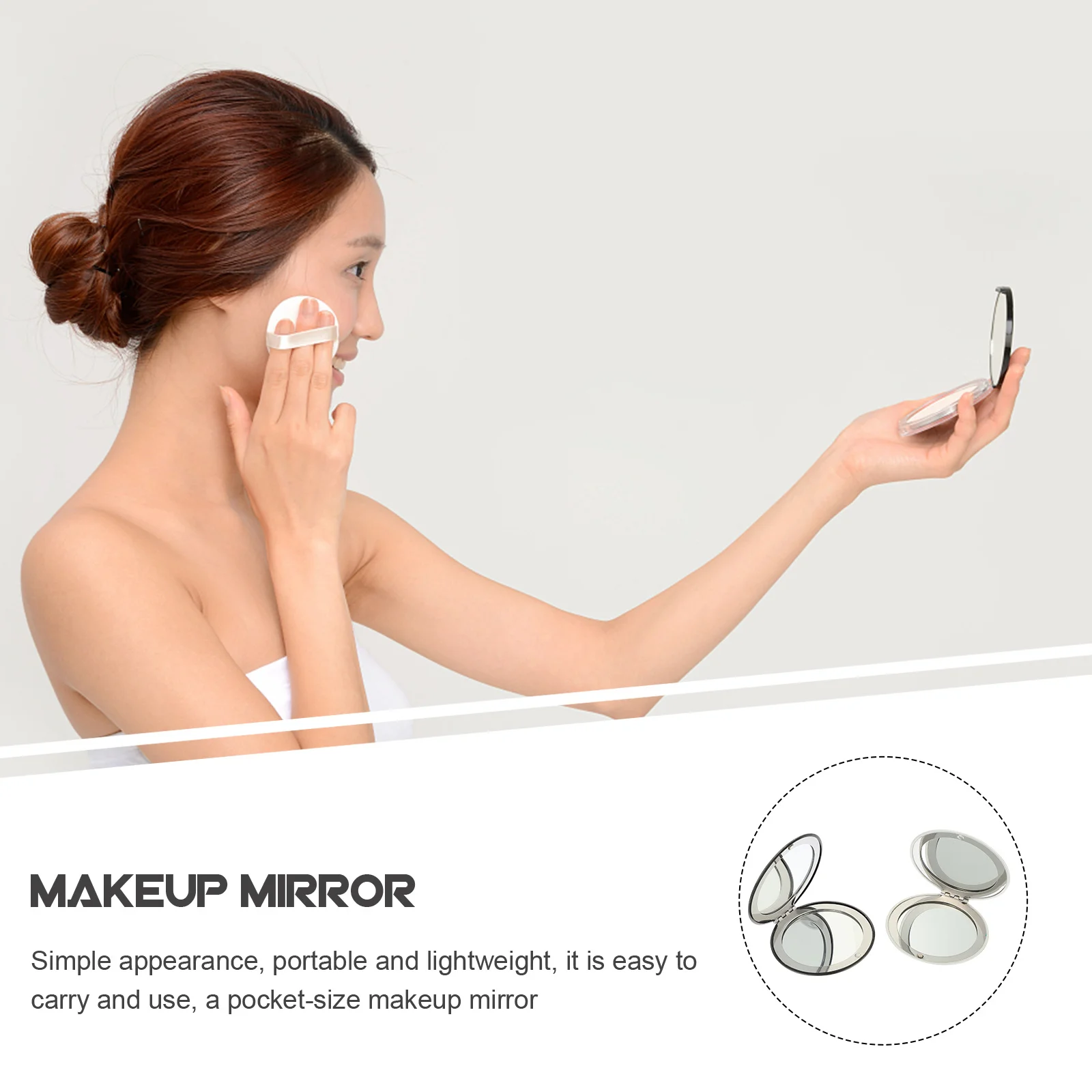 Mini miroirs de maquillage pliants compacts Double face, 2 pièces, miroirs de vanité de poche portables, miroir de voyage pliable pour l'extérieur