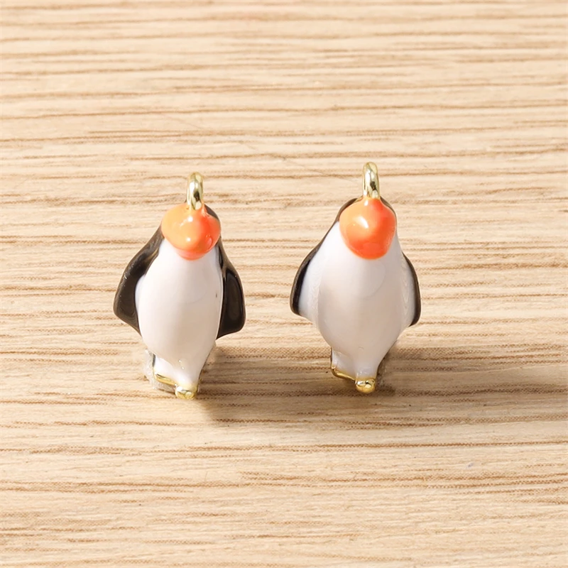 5 Stück 8 x 16 mm Cartoon-Harz-Tier-Pinguin-Anhänger für die Schmuckherstellung, Halsketten, Ohrringe, Armbänder, DIY-Bastelzubehör – Detail 3