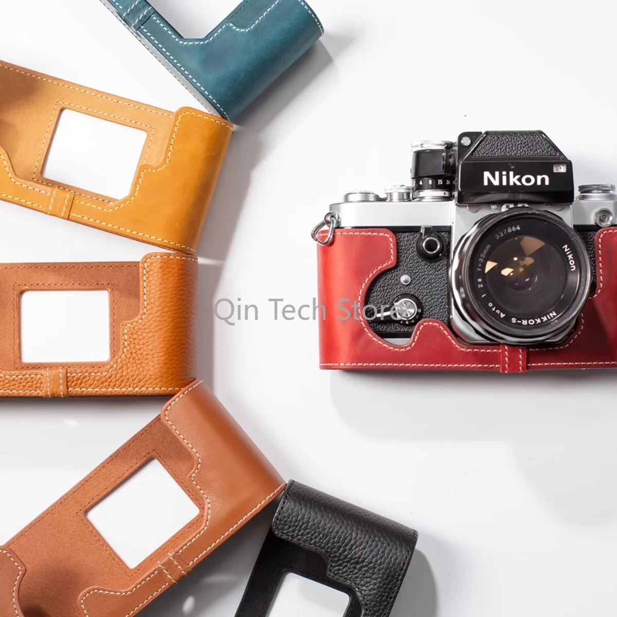 

Vintage Cowhide Camera Half Case Bag Pouch Protective Cover Base NeckBelt Strap for Nikon F2/F2A/F2AS 카메라 레인커버 фоторюкзак