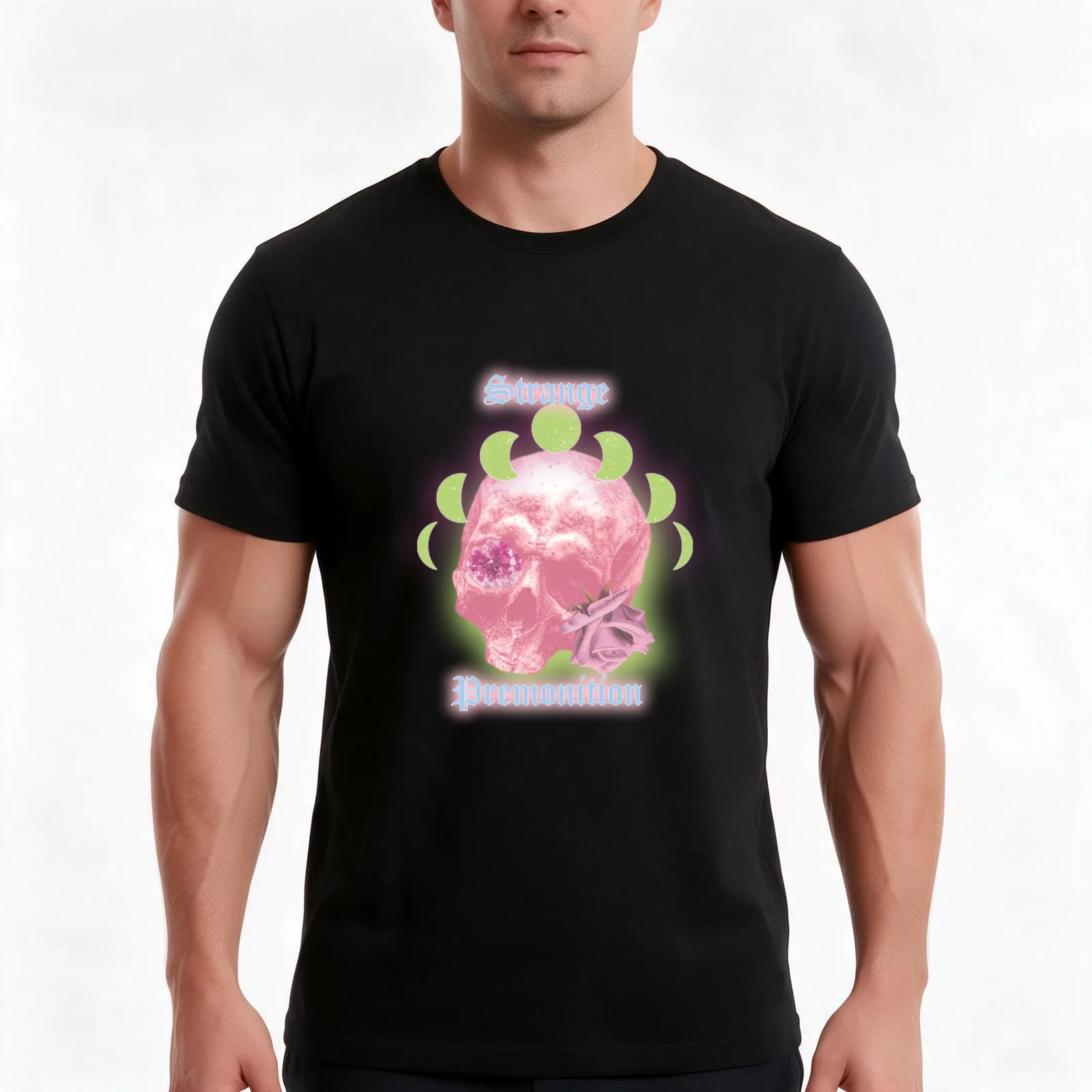 Strange Premonition T-Shirt, Summer Casual Cotton Tee, Oversized Streetwear Tops, Vintage Graphic Print, Loose Fit Short Sleeve