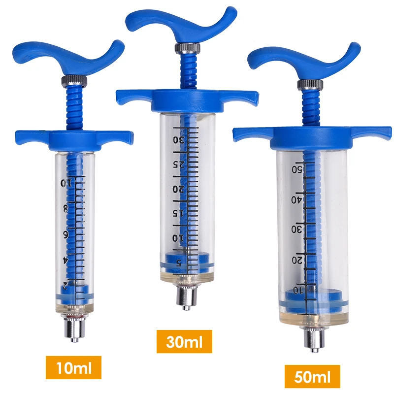 10/30/50ML Animal Syringe Plastic Veterinary Syringe With Needle Bird Feeding Rearing Poultry Syringe Small Pet Medicine Feeder view 2