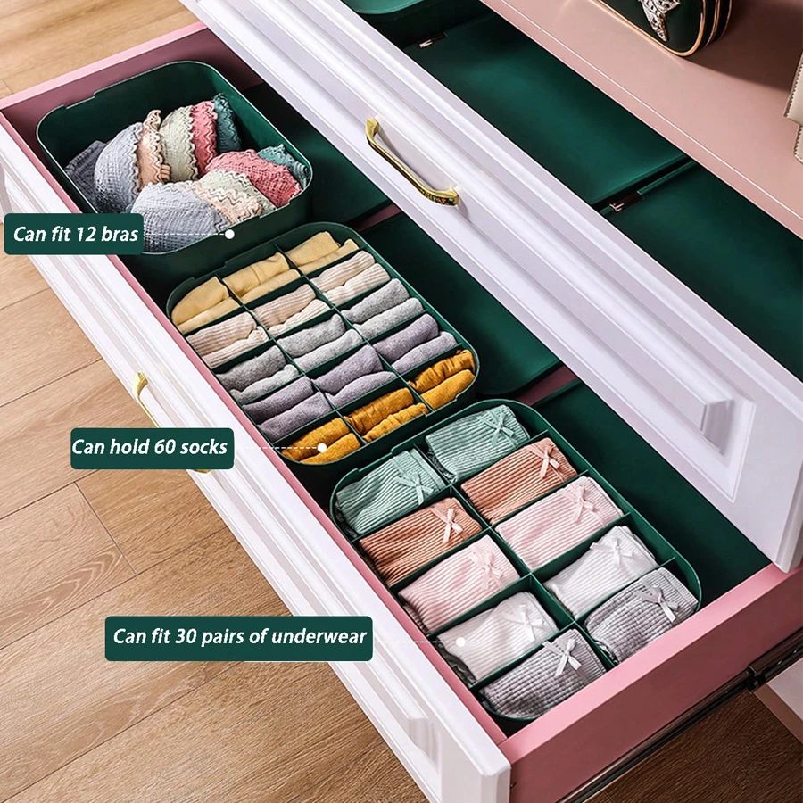 Underwear Storage Box Household Drawer Style Grid Divine Tool Wardrobe Dormitory Bra Nnderwear Socks Sorting Box Nnderwear Box