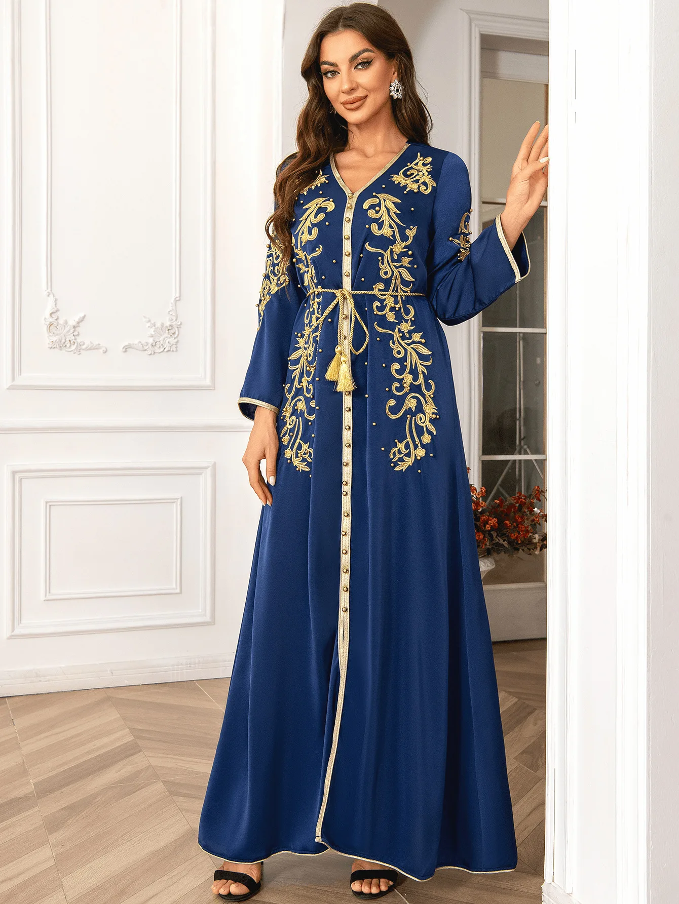 Morocco Dress Women Embroidery Muslim Abaya Fashion Dubai Abayas Ramadan  Elegant Party Dresses Vestidos