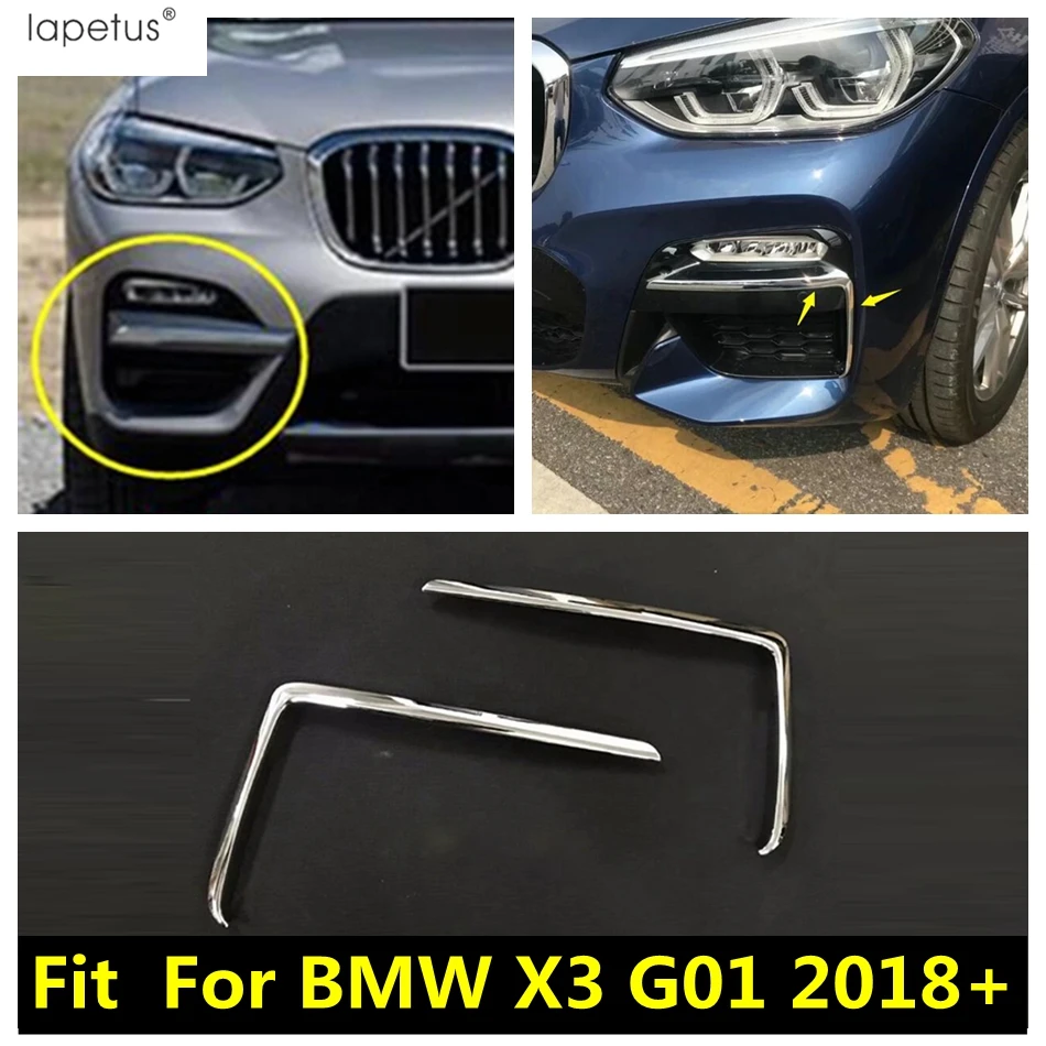 

Front Fog Lights Lamps Eyelid Eyebrow Protector Strip Molding Cover Kit Trim ABS Chrome Accessories For BMW X3 G01 2018 - 2020