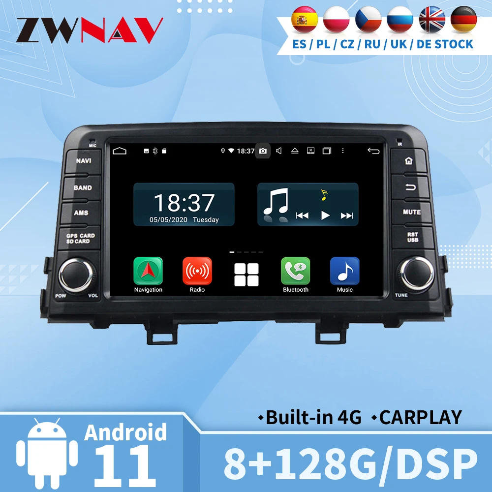 Carplay Radio Bluetooth For Kia Morning Picanto 2016 2017 2018 Automotive Multimedia Central 2 Din Android Auto Screen Stereo