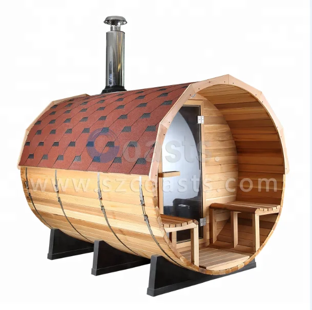 Customization.6 Person Sauna Wood Burning Barrel Sauna Heater Dry Steam Sauna for Home