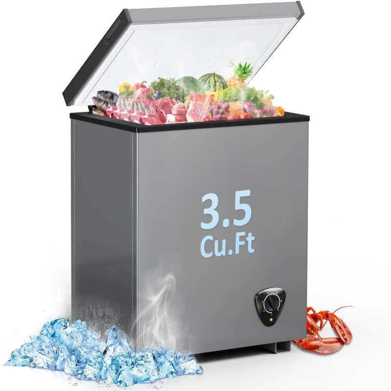 

Нагрудная морозильная камера LifePlus — компактная морозильная камера для глубокой морозильной камеры, небольшая морозильная камера 7, регулируемая температура со съемной корзиной, 3,5 кубических футов