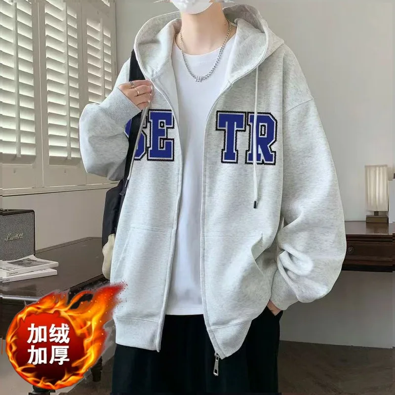 

New Sweater Hong Kong Style Trend High Street Thin Japanese Hooded Sweater Cardigan Men and Women The Same Style