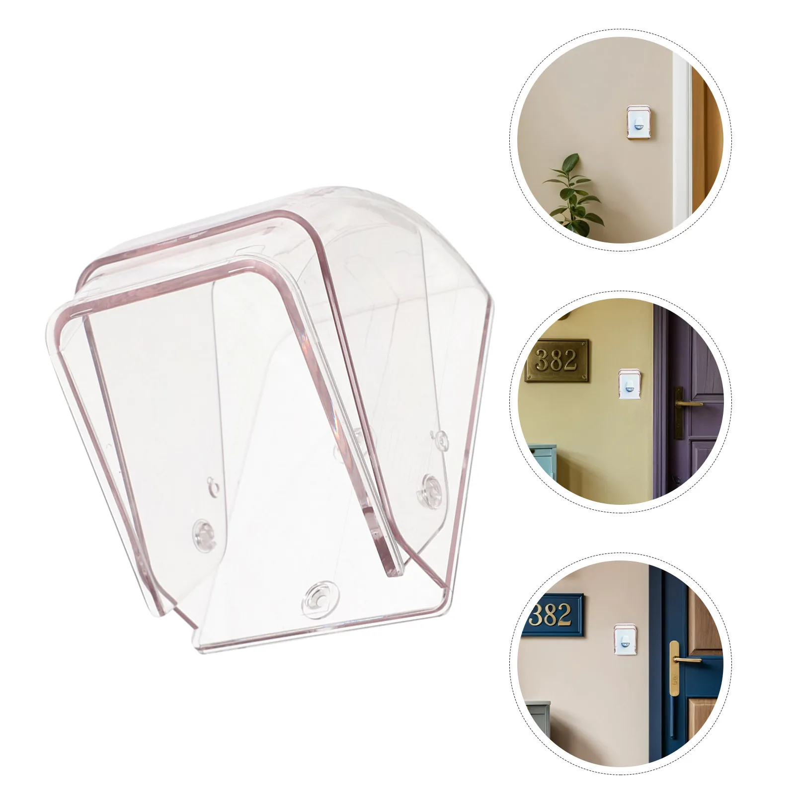 protetor-de-campainha-a-prova-d'Agua-2-pecas--capa-transparente-e-resistente-as-intemperies-para-campainhas-sem-fio-externas-caixa-de-plastico-a-prova-de-chuva