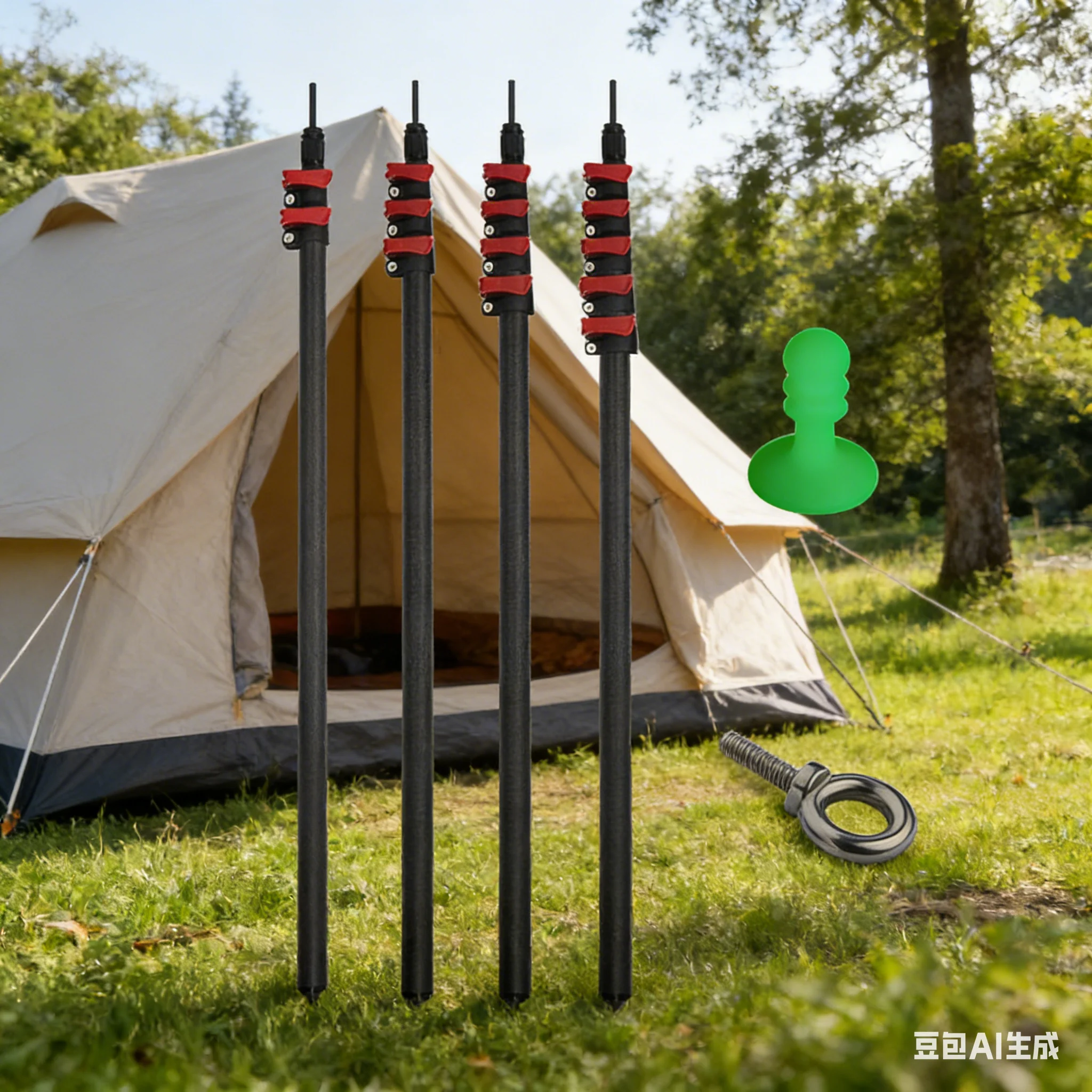 

Canopy Pole 2.1/2.8/3.5/4.2m Carbon Fiber Telescopic Tarp Poles With Lightning-Protection Cap Outdoor Camping Tent Support Rod