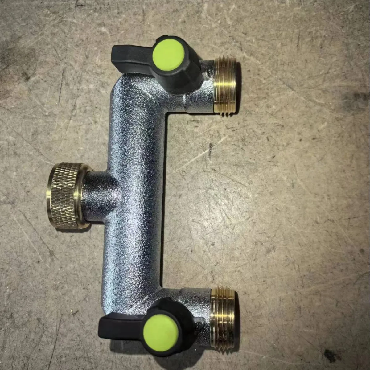 2-Way Tap Water Distributor 3/4 Inch Garden Hose Connection Brass Adapter Water Flow Regulator Shutting Ball Valve Easy Install
