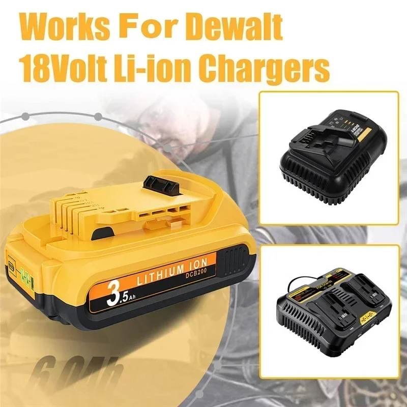 20V baterry számára dewalt DCB200 Kicserélés Üteg DCB200 DCB101 DCB115 3500MAH áram Munkaeszköz baterry számára dewalt li-ion Ketrecek