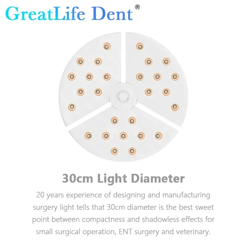 Greatlife-歯科用天井取り付けランプ、へこみ、口腔、歯科、診療所、無影手術、寒さ、外科用ライト、27個のLED