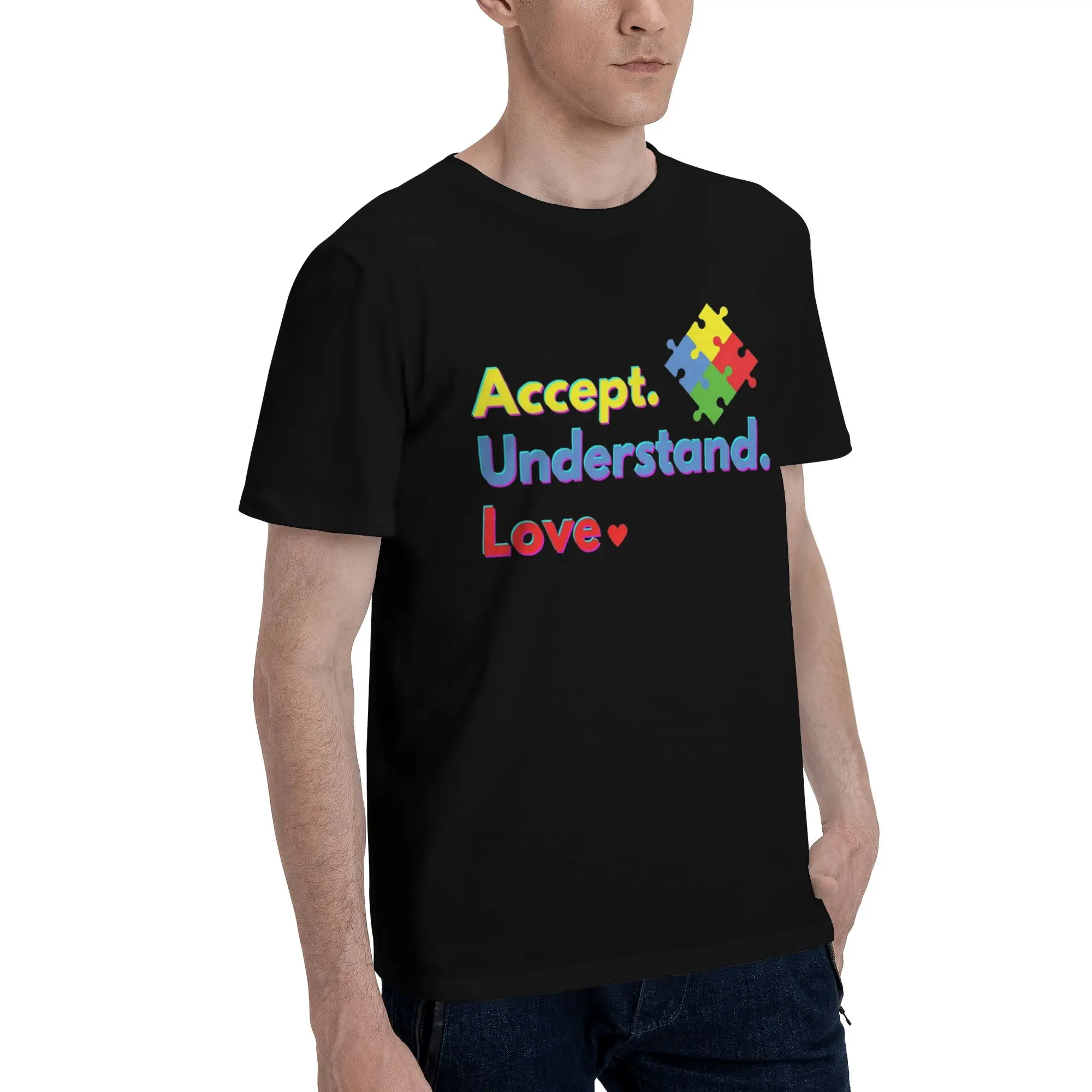 Autism Awareness Respect Love Support  New Arrival T Shirts Men Women  Pure Cotton  Tee Shirt Clothing