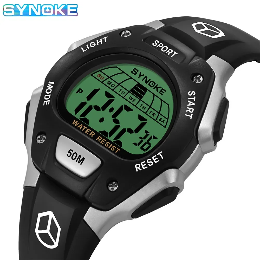 SYNOKE Electronic Watch For Mans Sport Watch Multifunction Sports Waterproof Luminous LED Digital Watch Boy Student Fashion