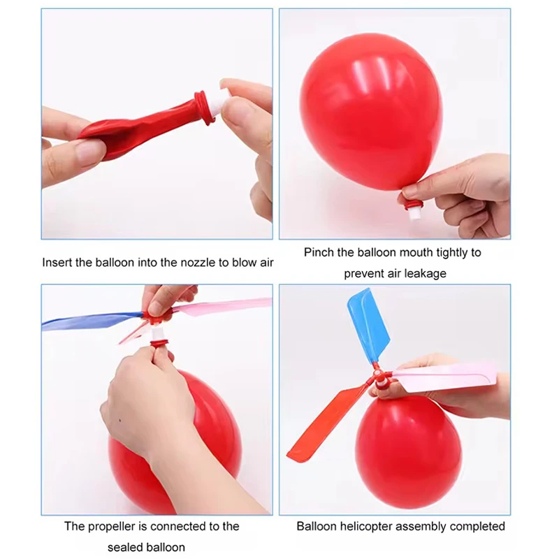 5-10PCS/Set Propeller Balloon Aircraft Creative Colorful Flying Balloon Hands-on Ability Exercise Game Gift for School Class ZYF view 5