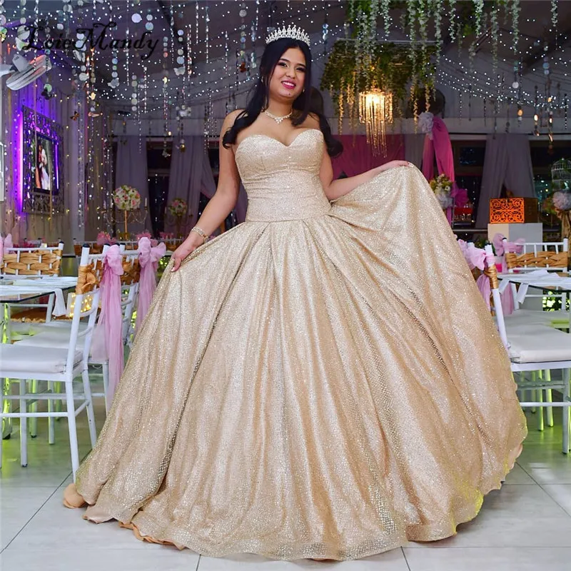 

Стильные платья Quinceanera из двух предметов 2023, бальное платье с бисером и блестками, длинное милое Пышное Платье 16, Vestidos de 15 quinceañera