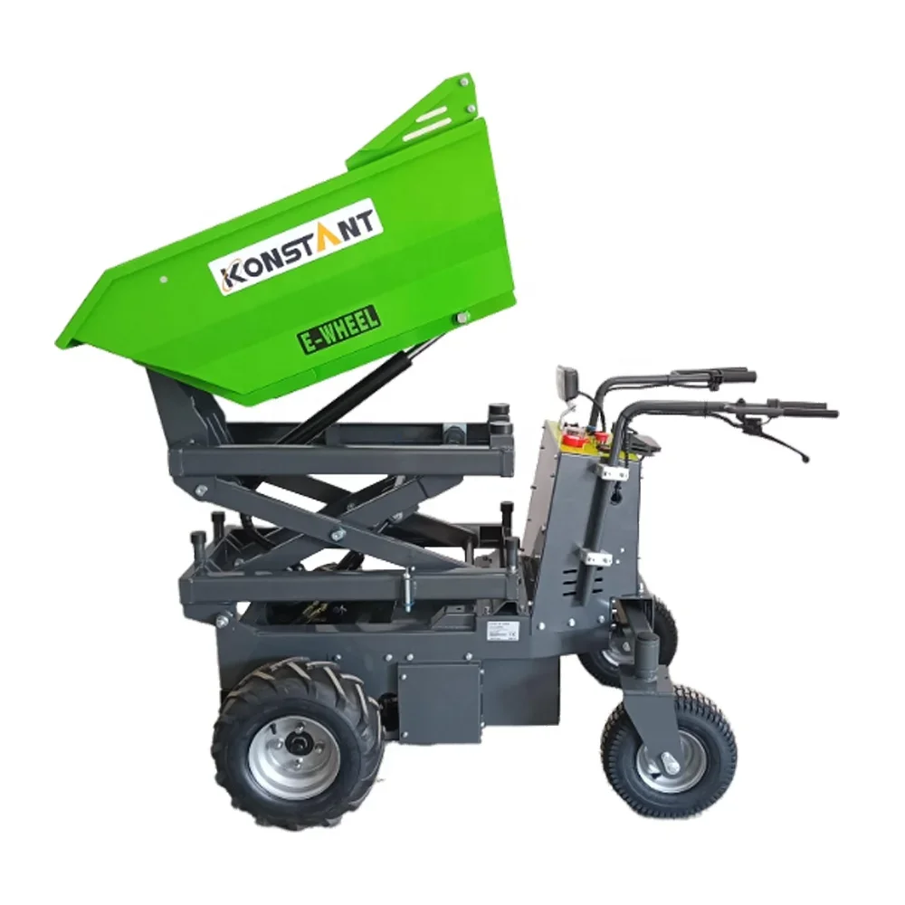 100% Green Power Self-Propelled Mini Transporter Dumper Barrow Battery Electric Concrete Buggy For Home Use Retail Industries