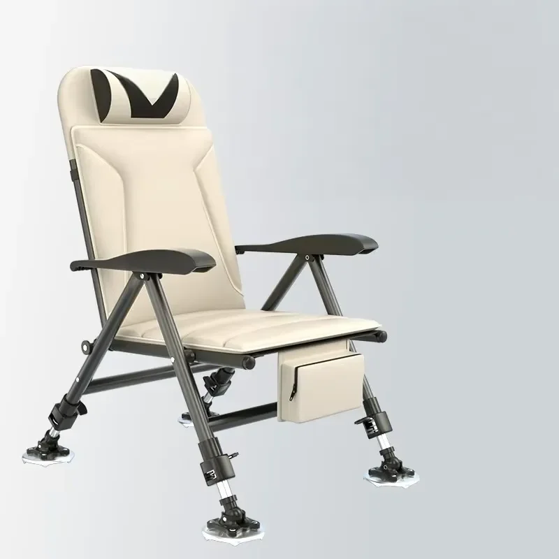 Da Niu Modern Garden All-Terrain Multi-Functional Reclining Foldable Metal Fishing Chair Comfortable Durable Eco-Friendly