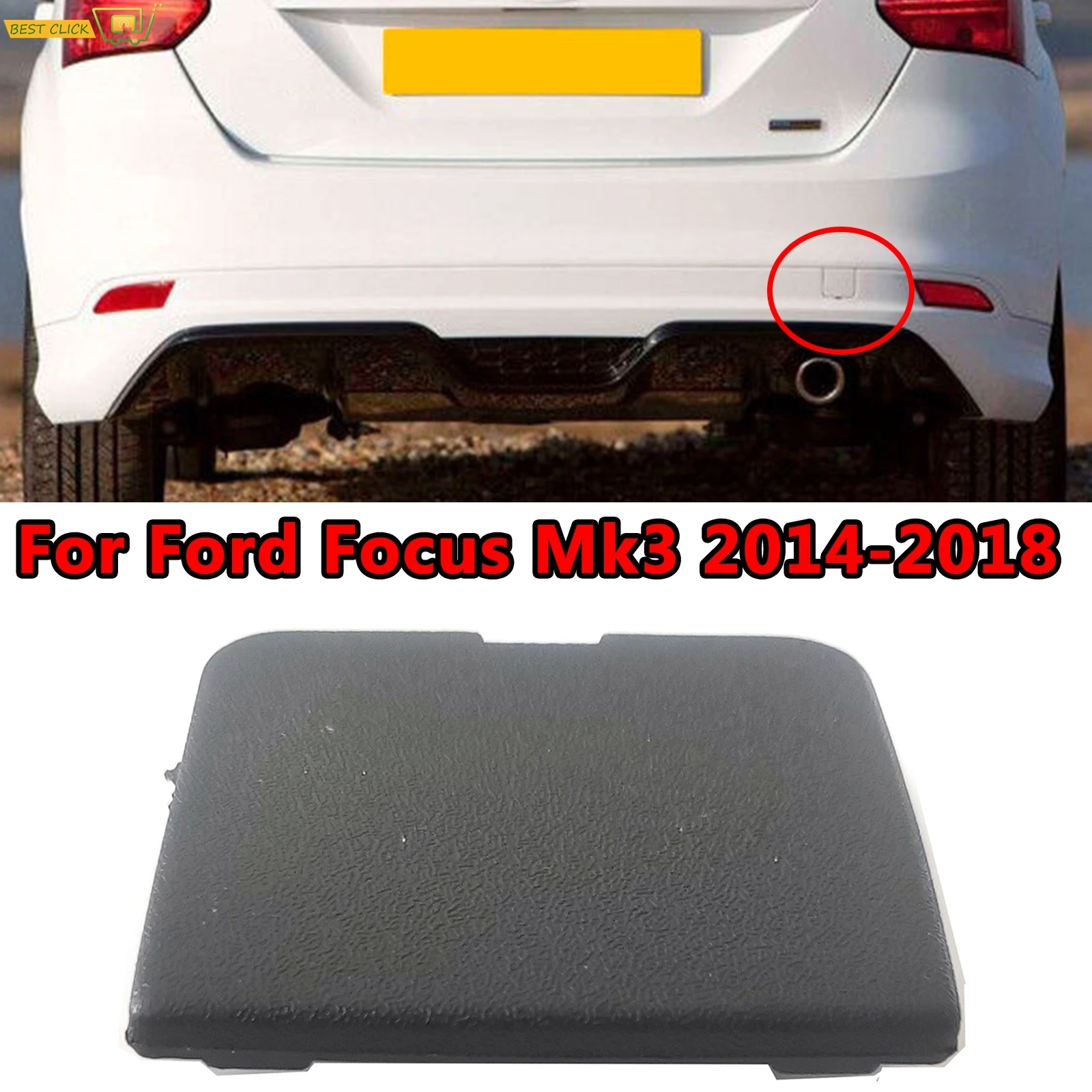 Car Replacement Rear Bumper Trailer Towing Hook Eye Cap Cover For Ford Focus Mk3 2014 2015 2016 2017-18 Car Accessories 1872237