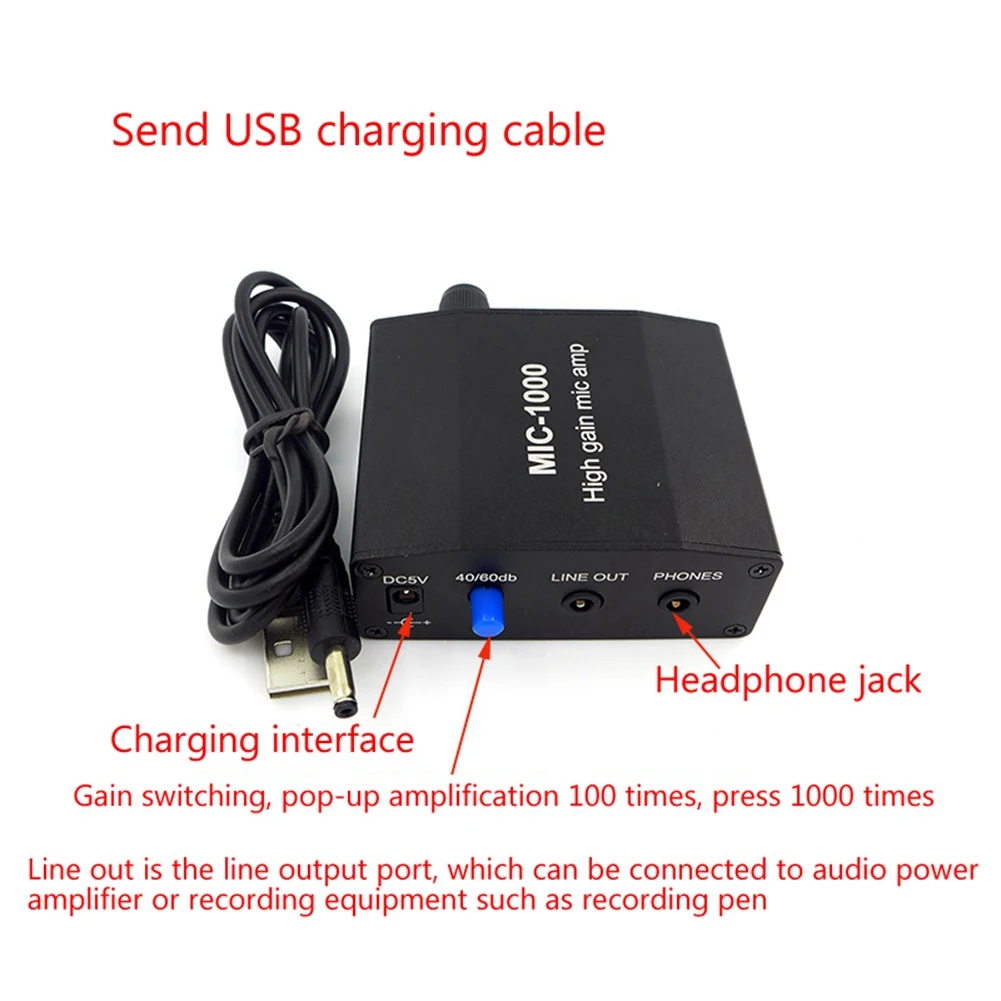 Micrófono para escuchar en pared, colector de sonido, Material de aislamiento acústico, industria de maquinaria, amplificador de micrófono rico en ganancia