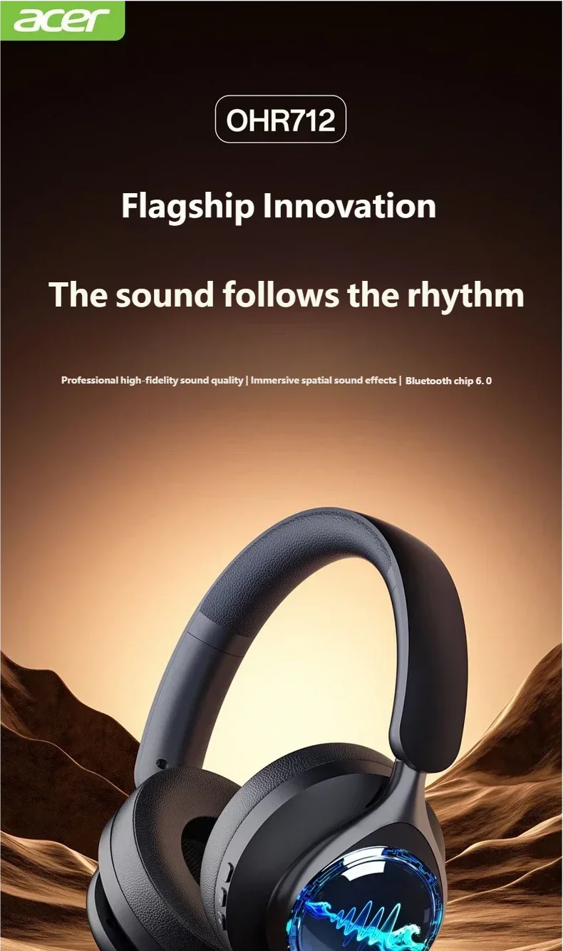Acer Wireless Bluetooth Over-ear Headphones With Stereo Sound_voghion.com