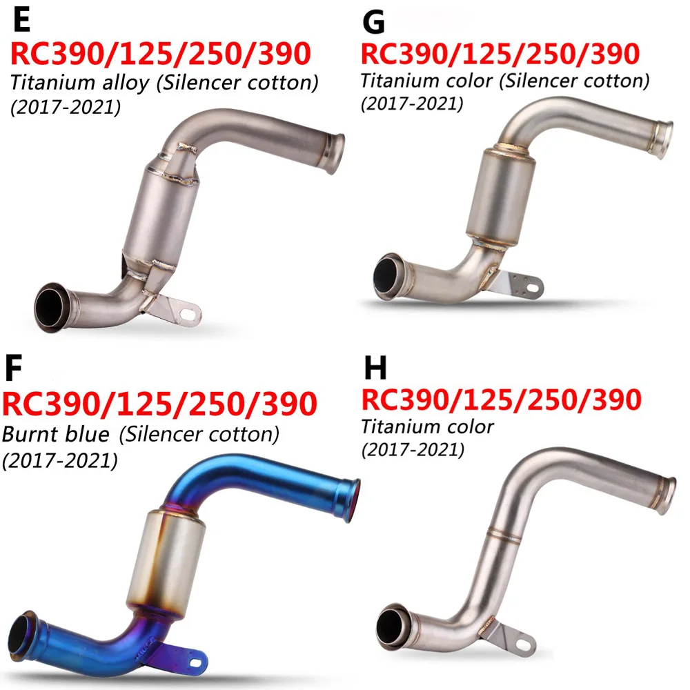 

Motorcycle Exhaust Connector Tube Mid Middle Link Pipe Slip-on Exhaust System For 125 250 390 DUKE RC390 2017 2018 2019 2020