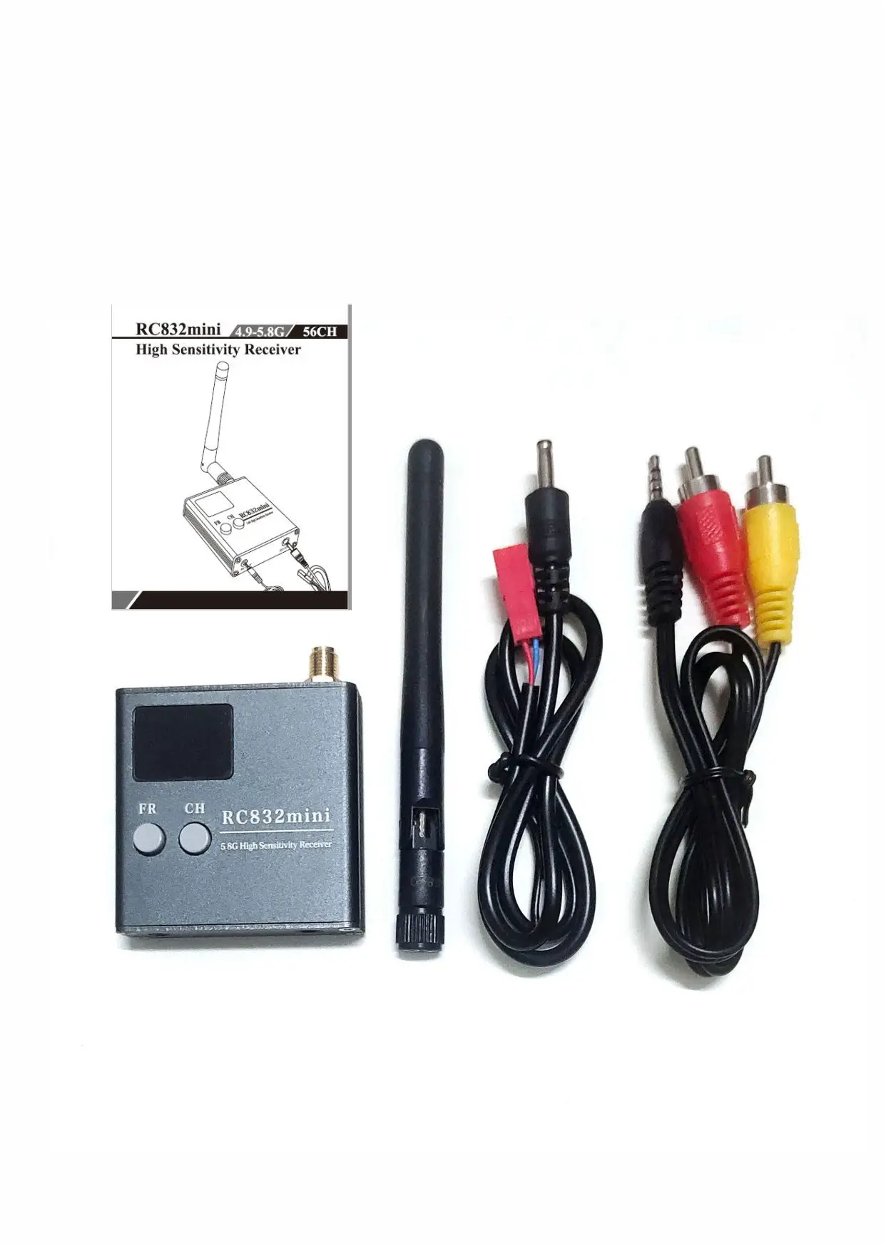 

2026 FPV 4.9G 5.8G wireless audio & video receiver-RC832mini