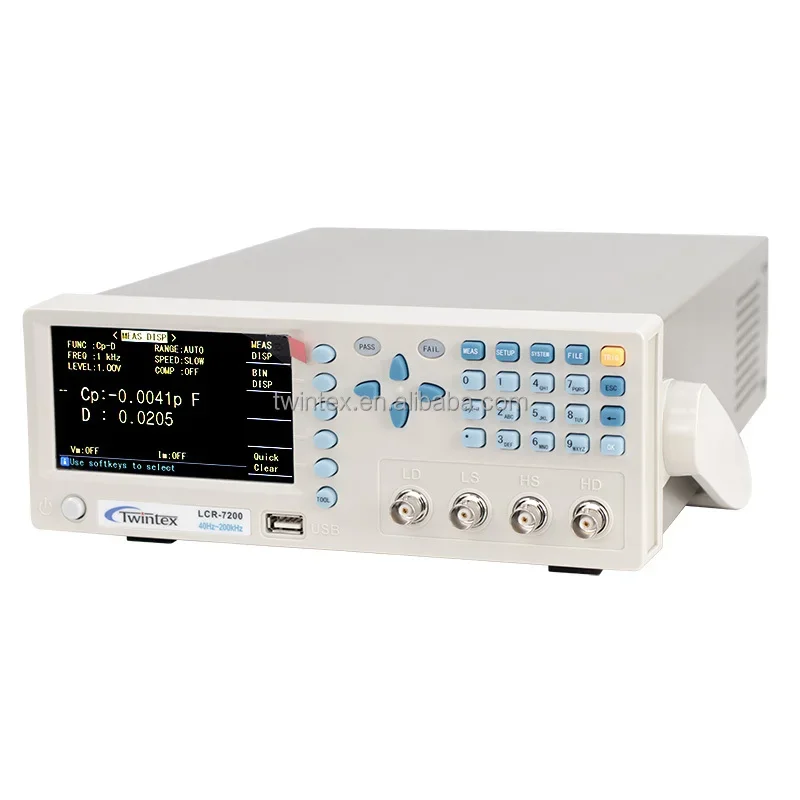 TWINTEX LCR-7200 Bench Type 100kHz 200kHz Digital Precision LCR Meter Tester for Impedance Capacitance Inductance Test