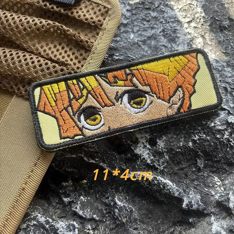 Demon Slayer Anime Character Embroidered Patches Hook&Loop Military Tactical Accessories Morale Badge Armband Reflective Emblem