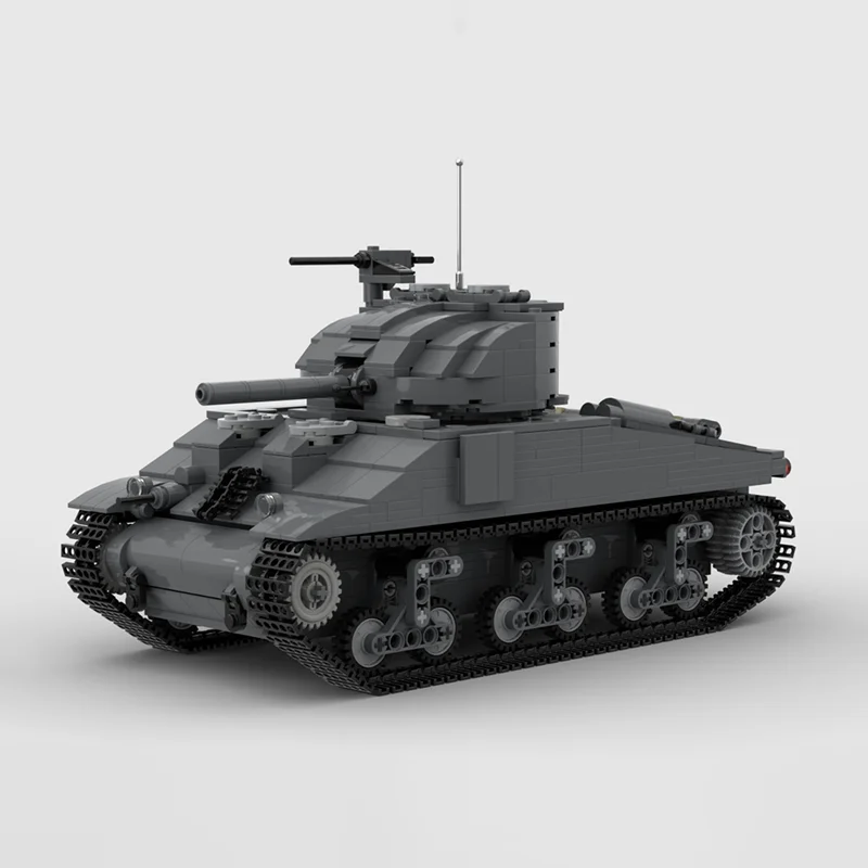 Armored Car Model Moc Building Bricks Modular M4A2-75 Tank Model Technology Blocks Christmas Toy Construction Holiday Gifts