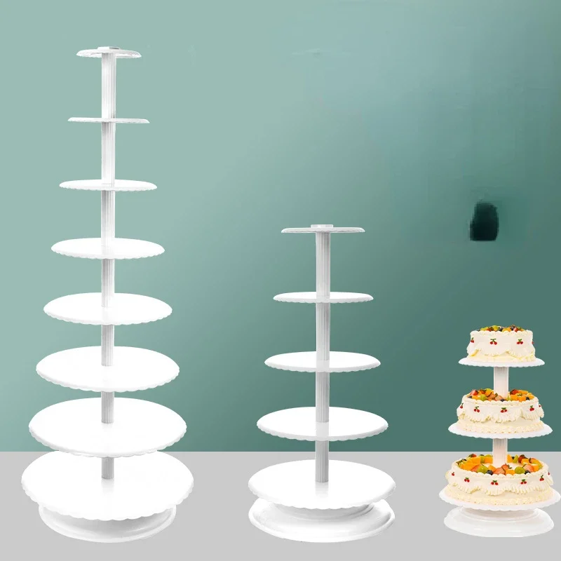 

Cake rack with multiple layers of European style creative birthday wishes, wedding desserts, single column 3689,3-5-6-8-90 layer