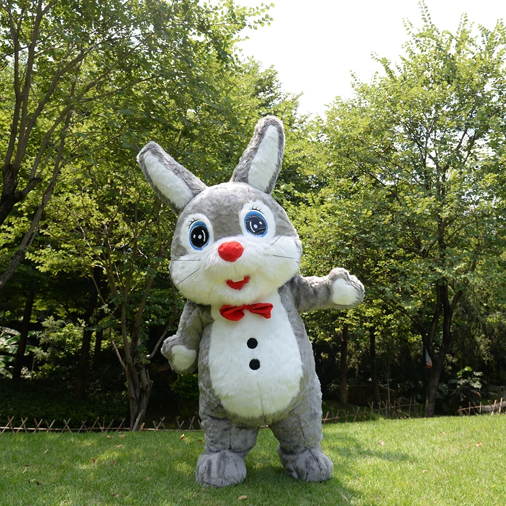 2/2.6m Inflatable Bunny Mascot Costume Blow Up Fur Suit Cosplay Suit Full Body Furry Easter Rabbit Costumes For Adult